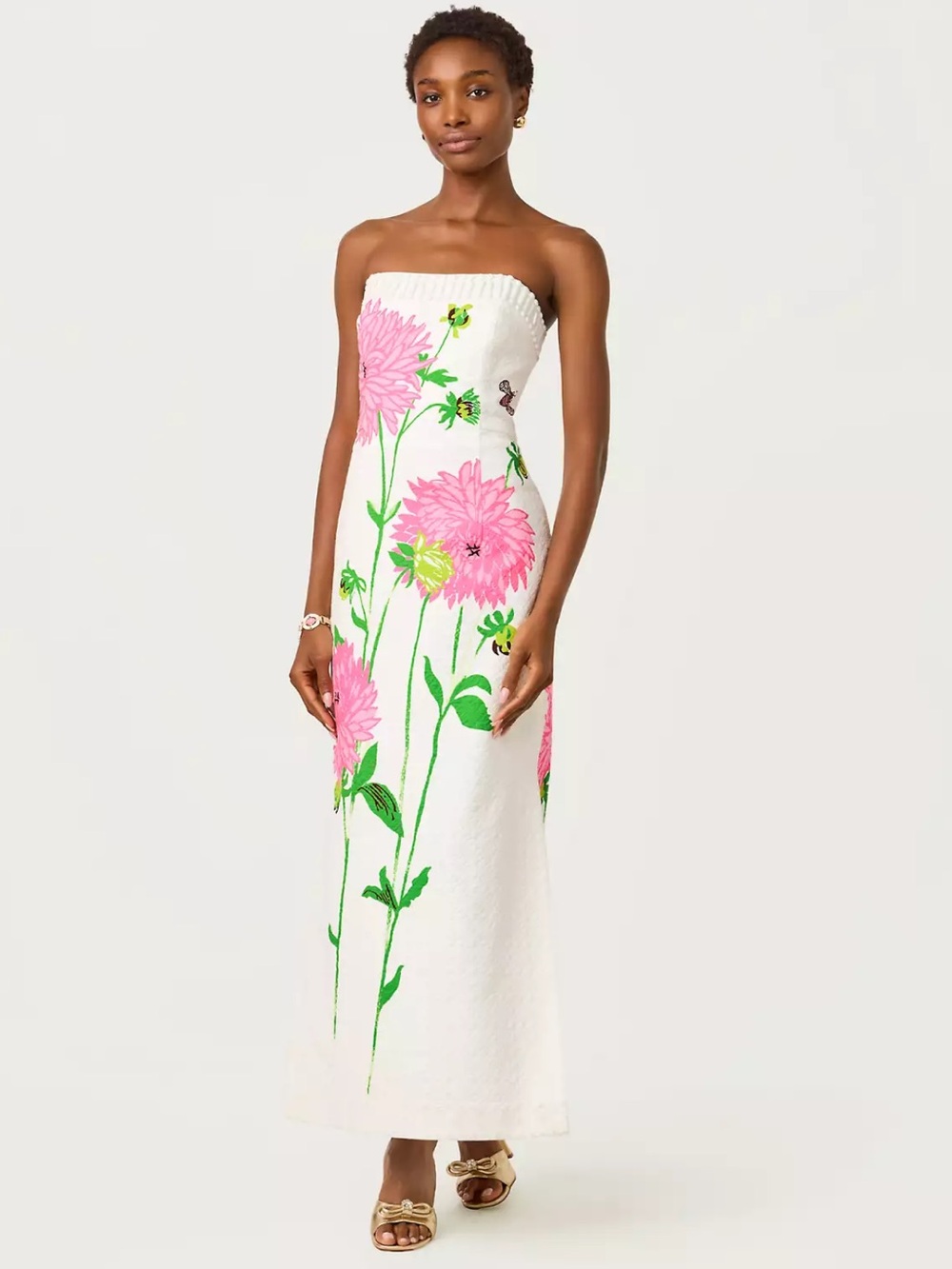 NWT Lilly Pulitzer Elyse strapless maxi dress resort white maryan US 10